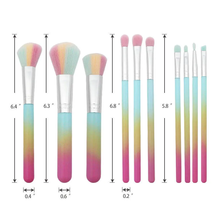 10PCS Cosmetic Tools Full Set Professional Makeup Brush Set for Women