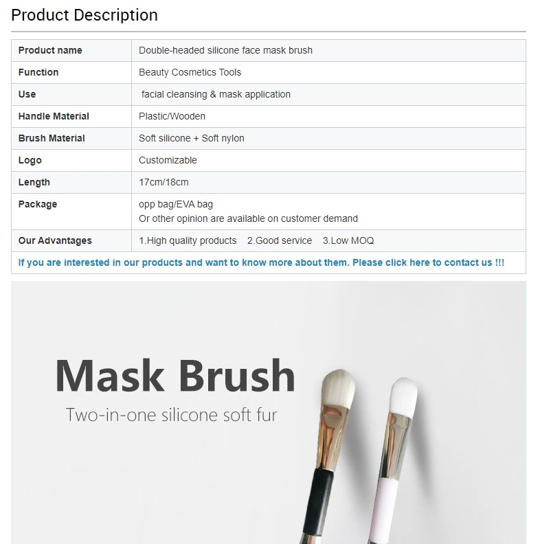 Customized Face Mask Brush Dual Side Cleaning Tool for Health Care